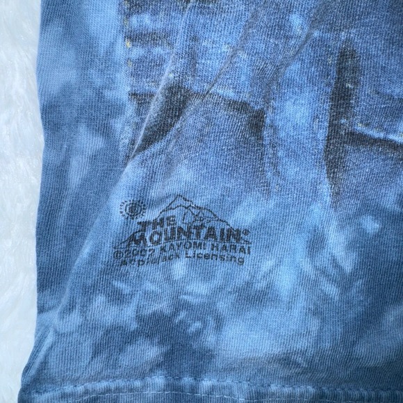 The Mountain T Shirt Mens Large Blue Tie Dye Kitten Overalls Graphic Tee vtg - Picture 3 of 5